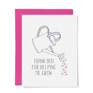 Thank You for Helping Me Grow Card // mother's day card, mothers day gift, card for mom, fathers day card, mentor card, thank you card