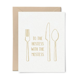 Hostess Thank You Card: Hostess with the Mostess // hostess thank you card, hostess gift, thank you for dinner, housewarming card