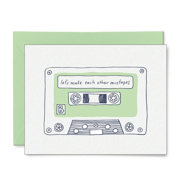 Let's Make Each Other Mixtapes card // mixtape card, valentine's day card, hipster card, music lover card, love card, funny valentine's day