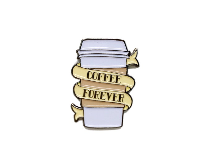 Coffee enamel pin coffee cup pin caffeine addict coffee cup coffee pin morning joe coffee lover gift pingame pingamestrong
