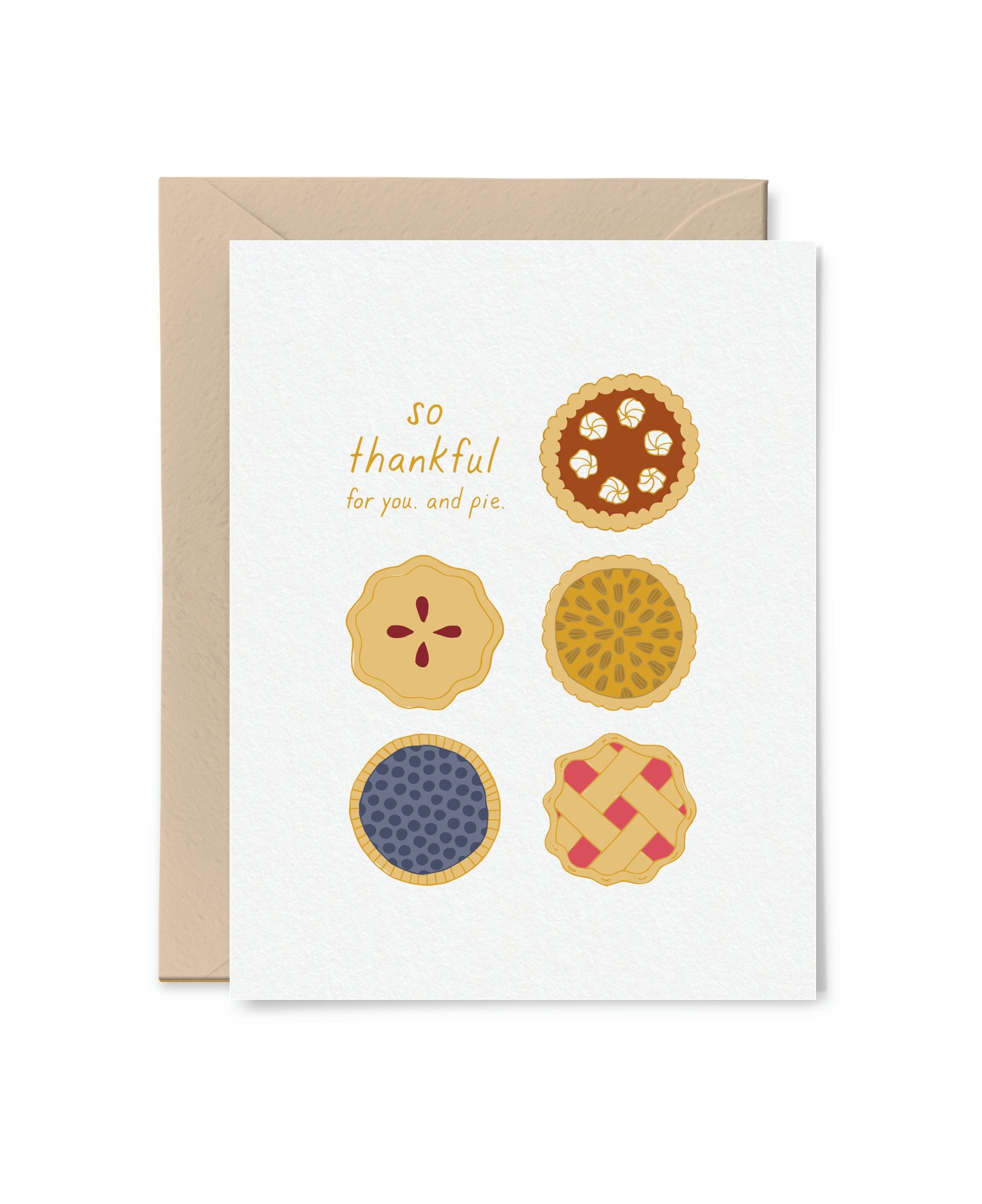 Thanksgiving Card // thank you card thanksgiving pie | Etsy