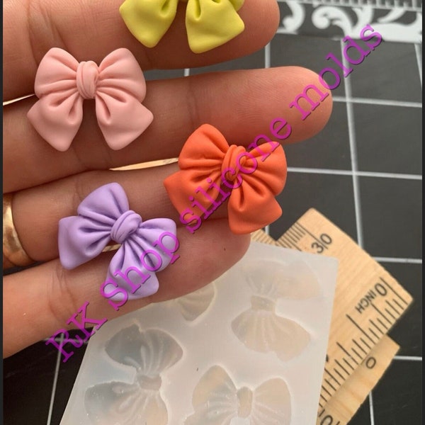 Bows Silicone mold (We have 4 sizes S-M-L-XL) for Fondant-Resin-polymer Clay-Candy-Jewelry-handcrafts-chocolate-soap embed-handmade mold.