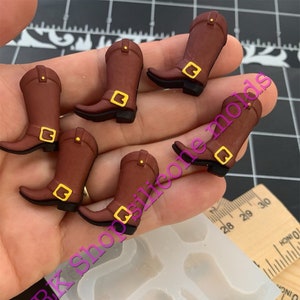 Western Boots-Cowboy Shoes silicone mold for Fondant-Resin-handcrafts-polymer Clay-Candy-Jewelry-chocolate-wax-soap embeds-handmade molds.
