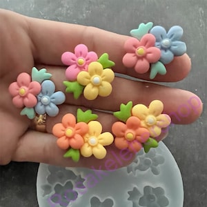 Flowers Bouquet silicone mold-flower-rose-Girls-spring-Fondant-Resin-polymer Clay-Candy-Jewelry-handcrafts mold.