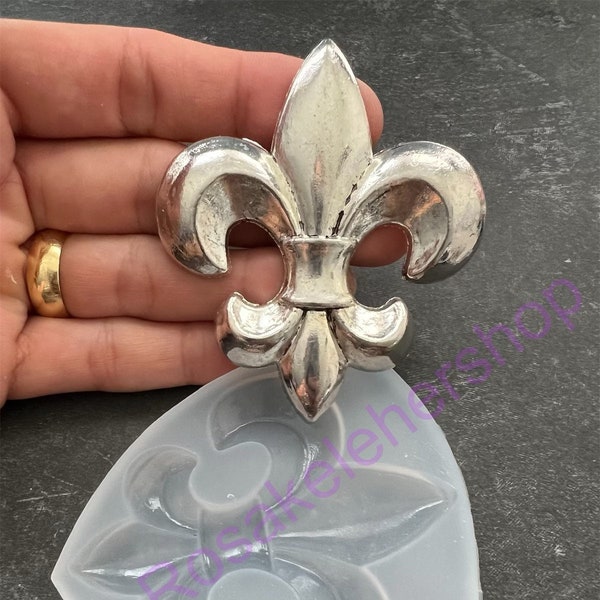 Silicone Fleur De Lis Molds  04  Fondant-Resin-Gumpaste-Clay-Candy-Jewelry-retro decor-flower-hancrafts-