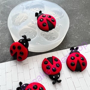 Ladybugs silicone mold size small for Fondant- Resin-handcrafts-polymer Clay-Candy-Jewelry-handmade molds-bugs and insects molds