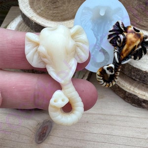 Elephant had pendant handmade silicone mold ( SMALL) for Fondant-Resin-crafts-Clay-Candy-chocolate-jewelry making-wild animals mold.