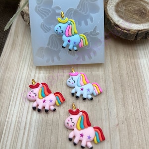 Unicorn cute silicone mold for Fondant-Resin-handcrafts-polymer Clay-Candy-Jewelry-chocolate-wax-soap embeds-handmade molds