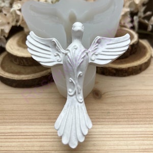 Pigeon Dove Bird handmade silicone mold for Christmas & religious ornaments-baptism-first communion-Fondant-Resin-craft-Clay-chocolate-candy