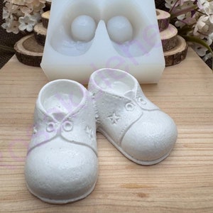 Baby boy connected Shoes shoe handmade Silicone mold for Fondant-Resin-crafts-Clay-chocolate-soap-wax-plaster-candy. (Rustic style)