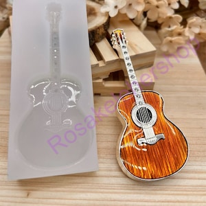Acoustic Guitar Silicone Mold X LARGE handmade for Fondant-Resin-handcrafts-Clay-Candy-christmas ornaments