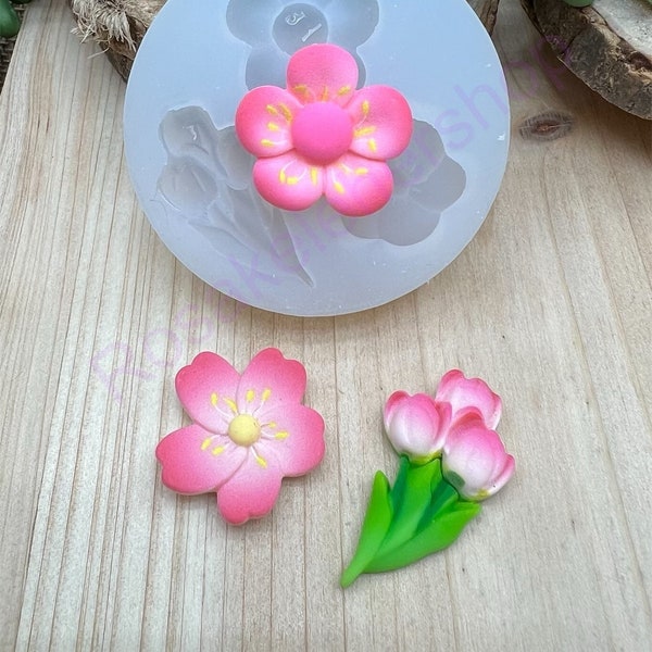 Cherry Blossoms lotus Flower handmade silicone mold for Resin-fondant-crafts-Clay-Jewelry making-candy-chocolate-plaster and more.