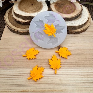 Maple leaves handmade silicone mold for Fondant-Resin-Clay-Candy-Jewelry making-crafts-chocolate-candy-wax-soap embeds and more.