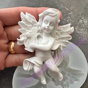 Angel cherub silicone mold for Resin-fondant-handcrafts-polymer Clay-handmade-cupid-Christmas ornament-religious-baptism-first communion