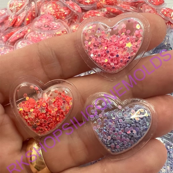 25x22mm Soft glitter filed shaker Cabochon Read to Ship Embellishment-flat back-diy jewelry-Beads-Crafts-Scrapbooking-valentines day