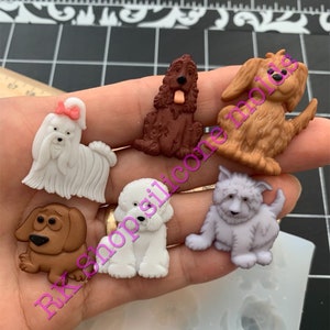Dogs silicone mold small size puppy mold for Fondant-Resin-handcrafts-polymer Clay-Candy-Jewelry-pets molds-handmade molds