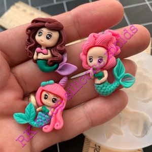 little mermaids dolls silicone molds for Fondant-Resin-polymer Clay-Candy-handcrafts-chocolate-handmade molds.