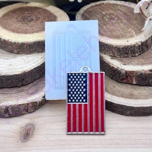 American flag handmade silicone mold pendant for Fondant-Resin-crafts-Clay-Candy-Jewelry making-4 July-Independence Day-Holidays mold.
