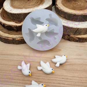 Dove Bird handmade silicone mold (very tiny) for Fondant-Resin-crafts-Clay-Candy-Jewelry making-chocolate-religious mold.