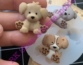Dog handmade silicone mold for Fondant-Resin-crafts-chocolate-Clay-Candy-plaster-Jewelry making-animals molds-puppy dogs molds-pets molds.