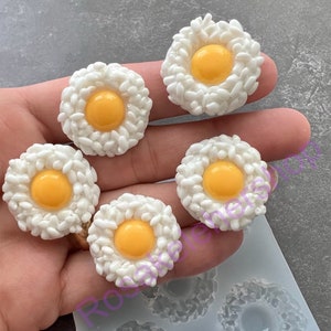 Egg Resin Mold , Fried Egg Silicone Molds , Fried Egg Jewelry Mold ,  Casting Mold , Home Decor , Fondant Epoxy Molds, 3d Chicken Egg 