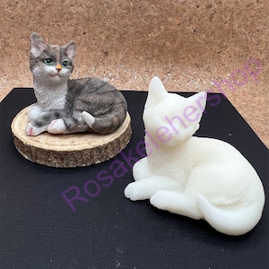 One color Resin SMALL CAT to be painted by you-Ornaments-HandCrafts-DIY Projects-wild animals-pets-kitty cat-Decoration cats