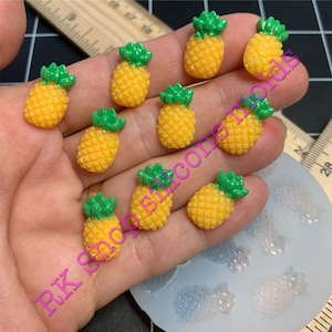 Pineapple fruit handmade silicone mold for Fondant-Resin-Clay-crafts-Candy-Jewelry making-chocolate-plaster-hot glue and more.