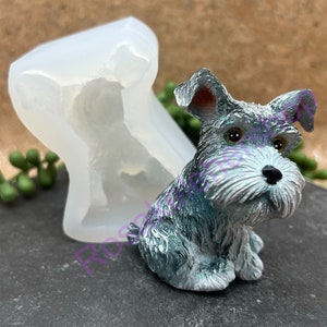 SCHNAUZER Puppy dog silicone mold X-Large dog lovers-For soap-wax-Fondant-Resin-handcrafts-polymer Clay-animals-pets molds-handmade mold
