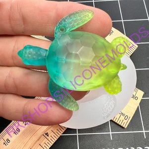 Turtle 3D large Silicone Mold  for candy-resin-handcrafts-Jewelry-polymer Clay-soap embeds-wax-ocean-beach-tropical-summer-water-fish mold