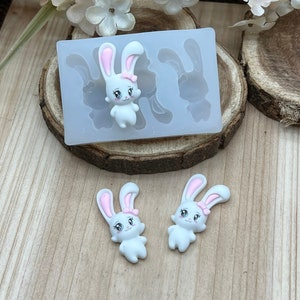 Easter Bunny Rabbit-animals handmade silicone mold for Fondant-Resin-crafts-clay-Candy-Jewelry making-chocolate and more.