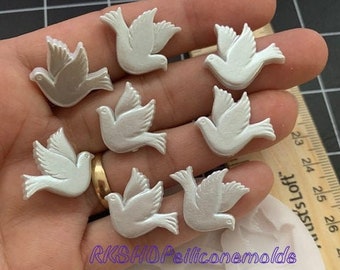 Dove Bird silicone mold size small 8 / 33 Cavities for Fondant-Resin-handcrafts-polymer Clay-Candy-Jewelry-handmade molds-religious mold