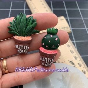 Cactus-succulents plants silicone mold Sunny Day #2 for Fondant-Resin-handcrafts-polymer Clay-Candy-Jewelry-chocolate wax-handmade molds.