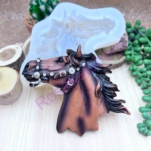 HORSE HEAD-Pony-wild animals handmade silicone mold for Christmas ornaments-Holidays-fondant-Resin-crafts-Clay-candy-chocolate-wax-plaster.