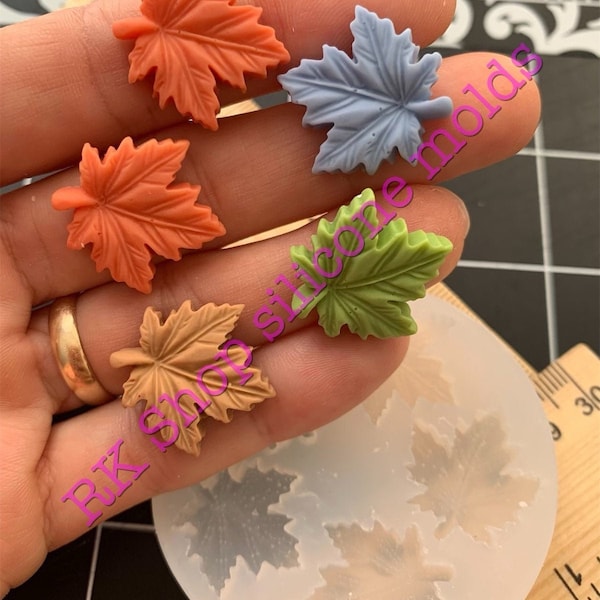 Maple leaves-plants handmade silicone mold for Fondant-Resin-Clay-Candy-Jewelry making-crafts-chocolate-candy-wax-soap embeds and more.