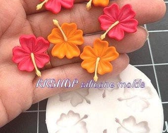 Hibiscus flower silicone mold for Fondant-Resin-polymer Clay-Candy-Jewelry-handcrafts-chocolate-wax-soap embeds-handmade mold.