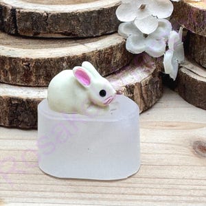 Tiny 3D Rabbit-Easter bunny animal handmade silicone mold for Fondant-Resin-DYI crafts-Clay-Candy-Jewelry making-chocolate-plaster.