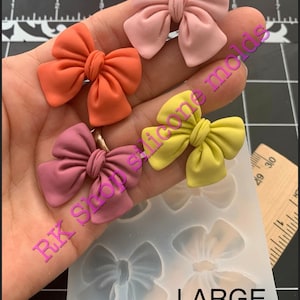 Bow-Hair tie Silicone mold (4 different sizes S-M-L-XL)for Fondant-Resin-polymer Clay-Jewelry-handcrafts-chocolate-soap embed-handmade mold.