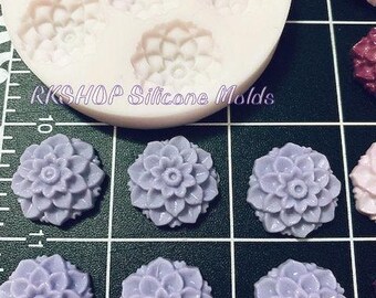 Spring flowers handmade silicone mold for Fondant-Resin-crafts-Clay-Candy-Jewelry making-chocolate and more.
