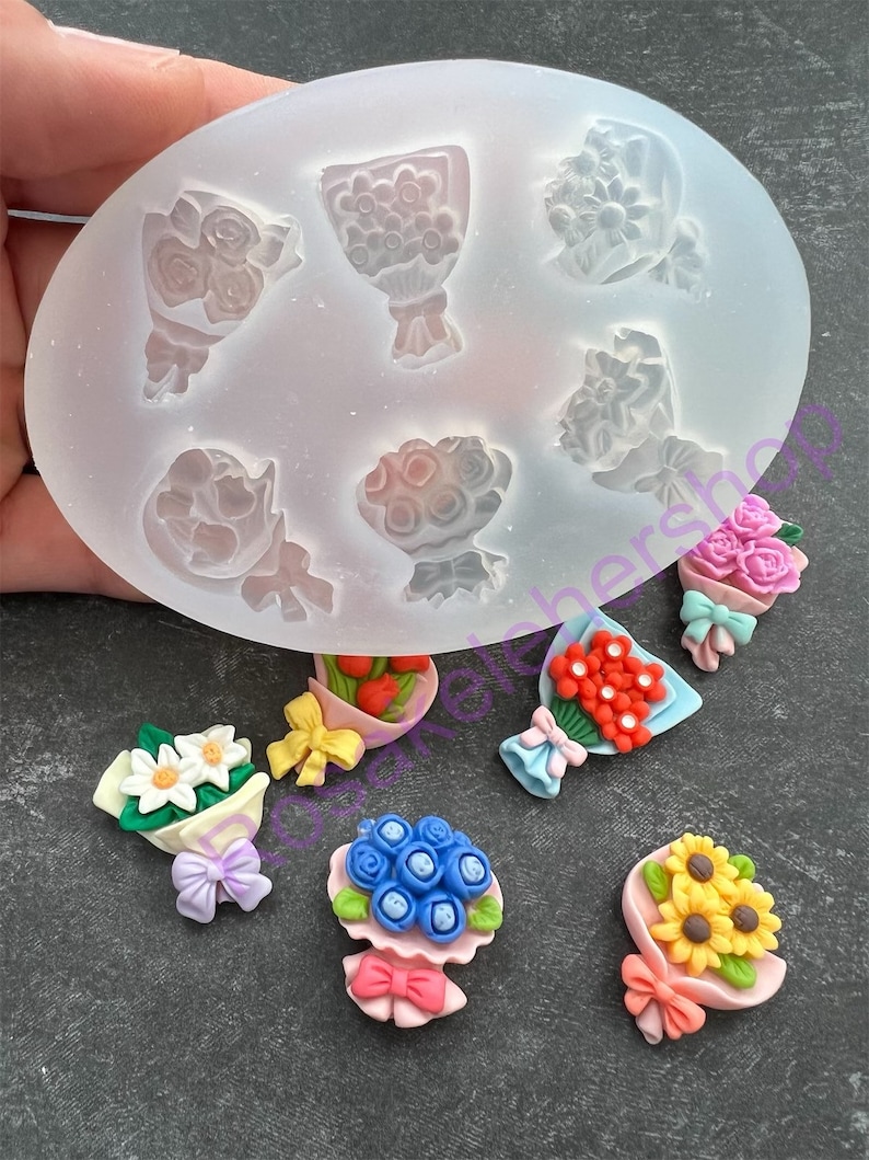 Flowers Bouquets Silicone Mold-spring Flowers for Fondant-resin ...