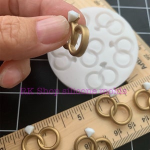 Wedding ring silicone molds TINY & SHALLOW for fondant-Resin-Polymer Clay-Jewelry-handcrafts-handcrafts-handmade mold. image 7