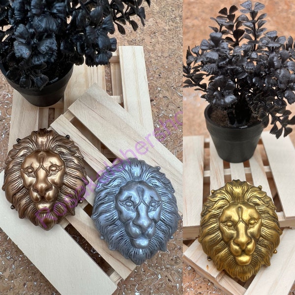 Resin Large Lion face cabochon-wild animals-Resin-handcrafts-Jewelry-ornaments