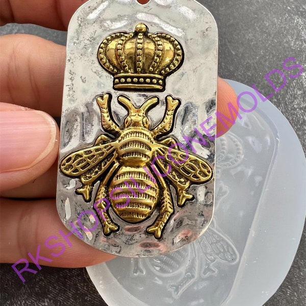 QUEEN BEE pendant silicone mold-flower-insects-spring- for Fondant-Resin-handcrafts-polymer Clay-Candy-Jewelry-crown-hand made molds