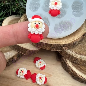 Little Christmas Santa Claus handmade Silicone Mold for Fondant-Resin-polymer Clay-Candy-Jewelry-handcrafts-chocolate and more.