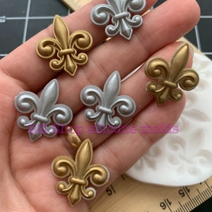 6 Cavities tiny Fleur De Lis Silicone Mold  Polymer Clay, Resin, Clay, Jewelry, crafts-wax-soap
