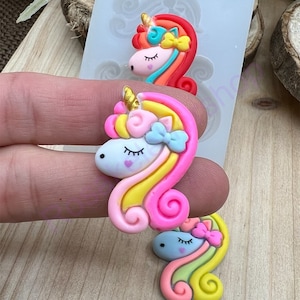 Unicorn had silicone mold for Fondant-Resin-handcrafts-polymer Clay-Candy-Jewelry-chocolate-wax-soap embeds-handmade molds