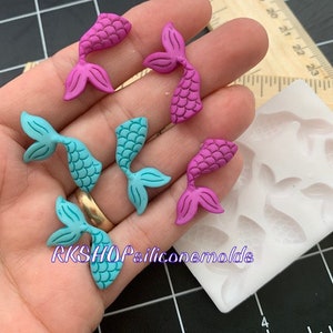 Mermaid Tail  silicone mold (Very tiny) for Fondant-Resin-handcrafts-polymer Clay-Candy-Jewelry making-candy-chocolate-handmade mold.