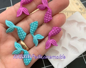 Mermaid Tail  silicone mold (Very tiny) for Fondant-Resin-handcrafts-polymer Clay-Candy-Jewelry making-candy-chocolate-handmade mold.