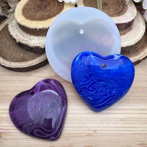 HEART Shiny pendant handmade silicone Mold for jewelry making-resin-fondant-crafts-clay-chocolate-cand-UV resin-plaster-valentines molds.
