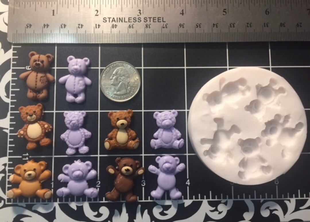 Teddy Bear Silicone Mold Very Small for Fondantbaby Showerresin