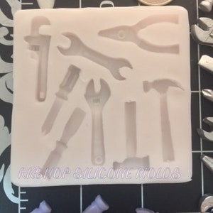 4-Piece Construction Tools Silicone Mold Set - For Fondant, Chocolate, Clay Cake Decorating